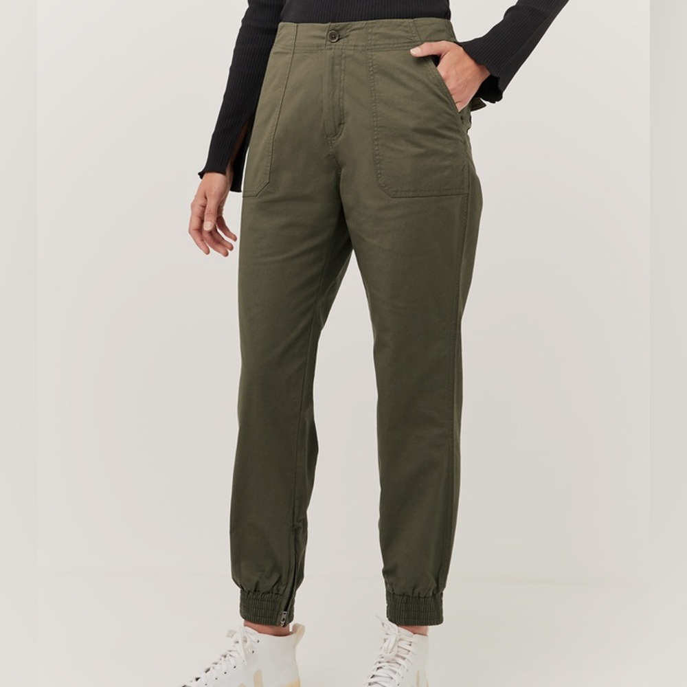Woven twill organic cotton joggers - EUC